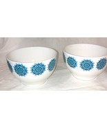 Soup Bowl Set of 2 Royal Norfolk Blue Green Geometric Cereal Bowls Ceram... - €14,45 EUR