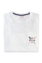 Brooks Brothers Mens White BBNY Rowing Graphic Tee T-Shirt, M Medium 830... - £38.89 GBP