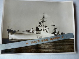 PHOTO Italian Naval Destroyer SAN MARCO 1952 New York B&amp;W 5-1/4&quot; x 7&quot; (D) - $9.74