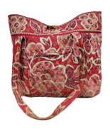 Vera Bradley Quilted Tote Bag Womens Pink Multi Floral Cotton Double Handle - £15.16 GBP