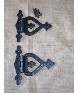 2 CAST IRON DESIGNER HINGES DOOR GATE CABINET IRON 6&quot; DOORS CABIN BARN H... - $20.99