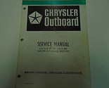 Chrysler Fuoribordo 9.9 12 &amp; 15 HP 250 280 Servizio Repair Manuale OEM F... - $37.94