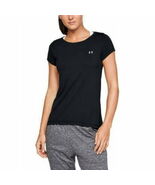 Under Armour HeatGear Athletic Fit Shirt Women Black Metallic Silver Siz... - €3,73 EUR