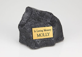 Small/Keepsake 30 Cubic Inches Black Resin Rock Urn for Cremation Ashes - £94.42 GBP