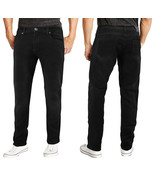 Men&#39;s Black Cotton Blend Denim Premium Quality Slim Fit Casual Jean Pants - £30.41 GBP