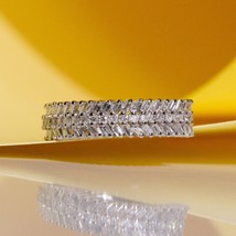 9K white gold diamond wedding band for women/half eternity diamond ring - £1,198.81 GBP