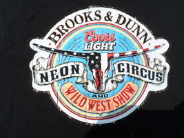 BROOKS &amp; DUNN Original Neon Circus Wild West Show XL T-Shirt Mint Black 100% Cot - £23.57 GBP