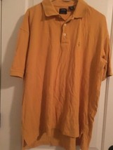 Izod Men&#39;s Gold Casual Short Sleeve Polo Shirt Button &amp; Pullover Size XL  - £23.19 GBP
