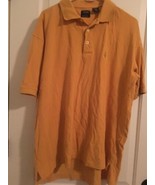 Izod Men&#39;s Gold Casual Short Sleeve Polo Shirt Button &amp; Pullover Size XL  - £23.25 GBP