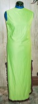 Vintage 60s Mod Lime Green Hostess Cocktail Lounge Maxi Dress M Form Fit... - £29.89 GBP