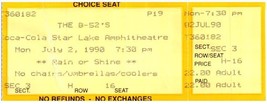 Vintage B-52&#39;s Ticket Stub July 2 1990 Pittsburgh Pennsylvania - £34.59 GBP
