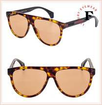 GUCCI SEGA Stripe 0462 Black Havana Orange Sport Aviator Sunglasses GG0462S - £153.96 GBP