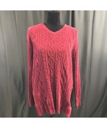 Women&#39;s Classic Elements Maroon Cable Ribbed Knitted Sweater Top - €9,76 EUR