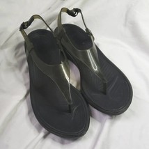 Crocs Black Sandals with Adjustable Straps sz 11 - £27.86 GBP