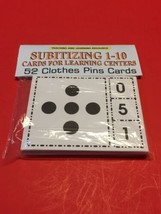 Subitizing  1-10 - Cards for Learning Centers 52 Clothes Pin Cards #2 - £8.49 GBP