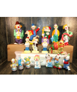 16 Vintage Clowns Figurine Collection Mix Lot Porcelain Ceramic Resin Ci... - $49.49