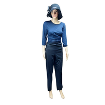 Eskandar Womens 1 Dress Career Pants Black High Rise Elastic Waist Wool ... - $62.00