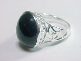 BLACK ONYX Vintage RING in Sterling Silver - Size 8 - $1,566.42 MXN