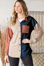 Heimish Full Size Color Block Button Down Shirt - $24.00