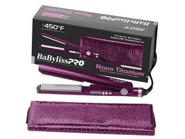 Authentic! Babyliss Nano Titanium 1 1/4 Purple Led Hair Straightener / Flat Iron - £87.92 GBP