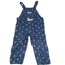 OshKosh B'gosh Girls' Vintage Blue Patterned Overalls Size 12M Cotton - $14.40
