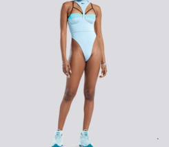 Reebok Cardi B Blue Body Layer Reversible Bodysuit Size Xs Free Shipping HS42855 - £62.83 GBP