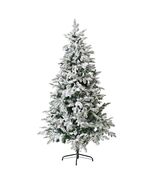 8FT Snow Flocked Christmas Tree - PE/PVC Mixed Branches, Metal Base - $188.99