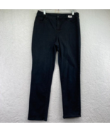 Chicos Womens So Slimming Slim Jeans Size 10 Short Black Denim Mid Rise ... - $19.79