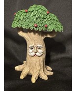 Whimsical Tree Spirit Figurine – 5” Tall with Leafy Hair &amp; Apple Accents - $214.56 MXN