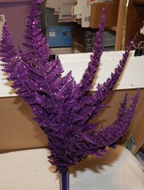 Picks Fake Flowers 16&quot; Tall Celebrate It Table Decor Purple Glitter Leaves 259G - £9.58 GBP
