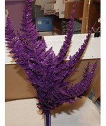 Picks Fake Flowers 16&quot; Tall Celebrate It Table Decor Purple Glitter Leav... - £9.41 GBP