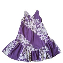 Vintage Hawaiian Dress Purple Summer Royal Creations Floral Mumu Sleeveless - £35.25 GBP