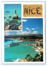 Vintage Nice French Riviera Scenic Ship Aerial Beach Postcard - $5.95