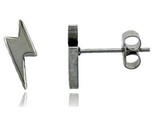 Small stainless steel lightning bolt stud earrings 3 8 in high thumb155 crop
