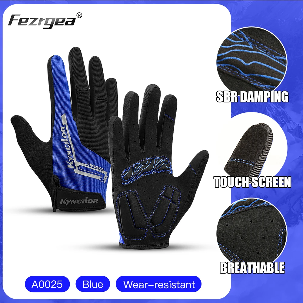 2024 New Outdoor Non-Slip Cycling Bicycle Long Finger Gloves  Touch Screen Men A - $51.19