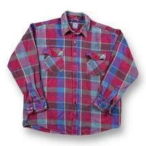 Ranch Santa Fe Heavy Flannel Buffalo Plaid Western Button Up Shirt Men’s Large - £19.77 GBP