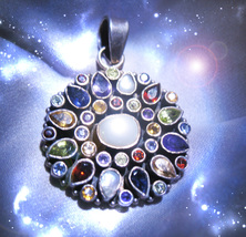 HAUNTED MULTI GEM AMULET ILLUMINATI ALL IS DIVINE POWERFUL  MYSTICAL TRE... - £66.41 GBP