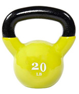 Fitvids All-Purpose Color Vinyl Coated Kettlebell, 5-50 Pounds, Yellow - $1,624.89 MXN