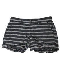 Old Navy Womens Ed 5 Chino Shorts Size 4 Regular Black Gray Striped Pockets - £19.03 GBP