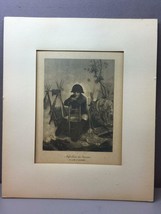 Vintage Print of &quot;Napoleon au Bivouac&quot; La veille d&#39;Austerlitch Hand Colored - £17.12 GBP