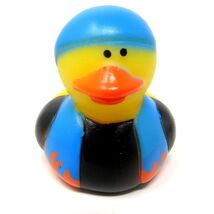 Motorcycle Biker Rubber Duck 2 inch Blue DuRag Vest Flames  Jeep US Sell... - $8.92