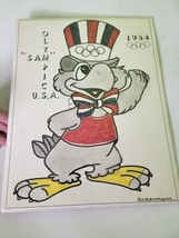 Vintage Artwork Olympics Team USA Sam The Eagle Drawing 1984 Art - $37.62