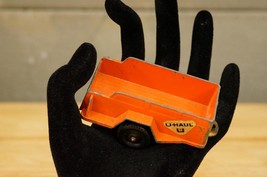 Vintage Tootsietoy Chicago Toy Car UHAUL Open Orange Metal Utility Trailer - £10.19 GBP