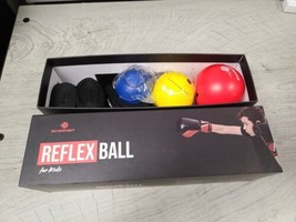 Boxing Reflex Ball for Adults &amp; Kids Training Set of 3 Reflex Balls Pre-... - $12.50