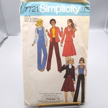 Vintage Sewing PATTERN Simplicity 7721, Young Junior Teen 1976 Jacket Vest Bias - $20.32