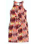 Donna Ricco Dress Orange Size 6 Gold Chain Neckline Sleeveless Knee Length - $29.70