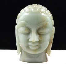 Natural White Jade Buddha Head 7915 Carats Gemstone Statue For Home Decor - £456.73 GBP