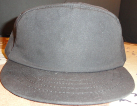 Nos 1985 Vintage Black Usn U.S. Navy Utility Cap Hat Deck Black 7 - £21.84 GBP