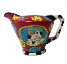 Catzilla Candice Reiter Red Cat Floral 2005 Creamer - $15.50