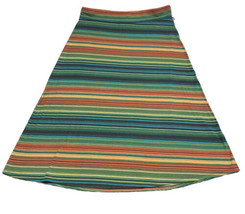Roz &amp; Ali Skirt Plus Size 2X Midi Casual Stretch Elastic Waist MultiColor Stripe - £10.16 GBP